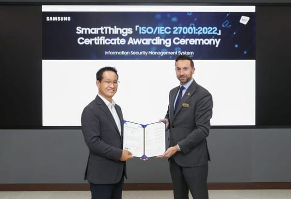 Samsung recibe la certificación ISO 27001 para su plataforma SmartThings